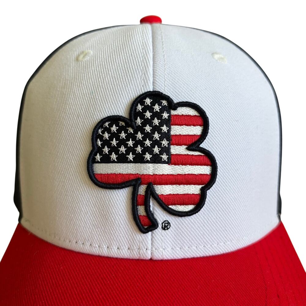Notre Dame Under Armour Red White Blue Clover Flag Hat L/XL Memorial 4th July - Picture 2 of 6